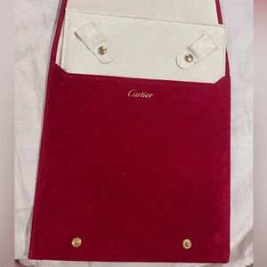 Cartier Red and Cream Travel Jewelry Pouch